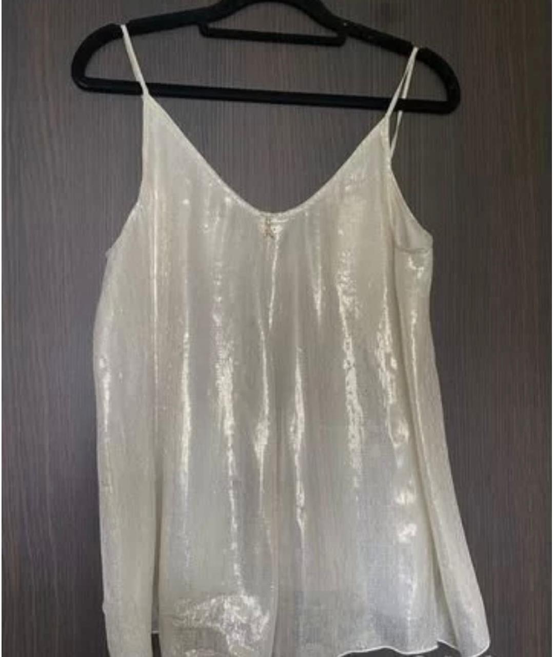 PATRIZIA PEPE Белая шелковая майка, фото 2