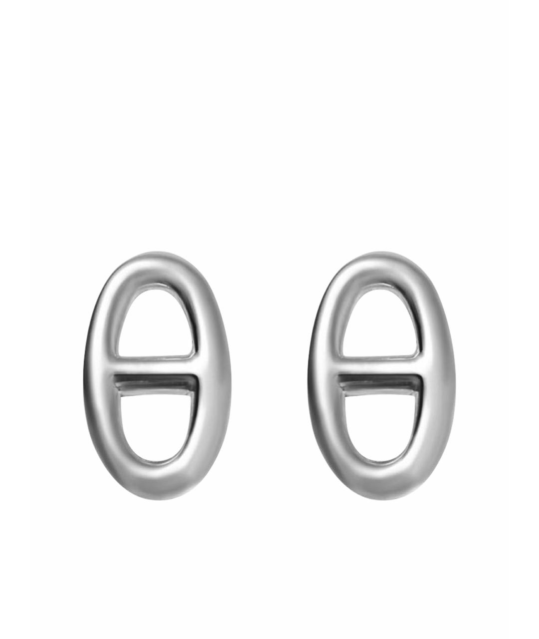 HERMES Белые серебряные серьги, фото 1