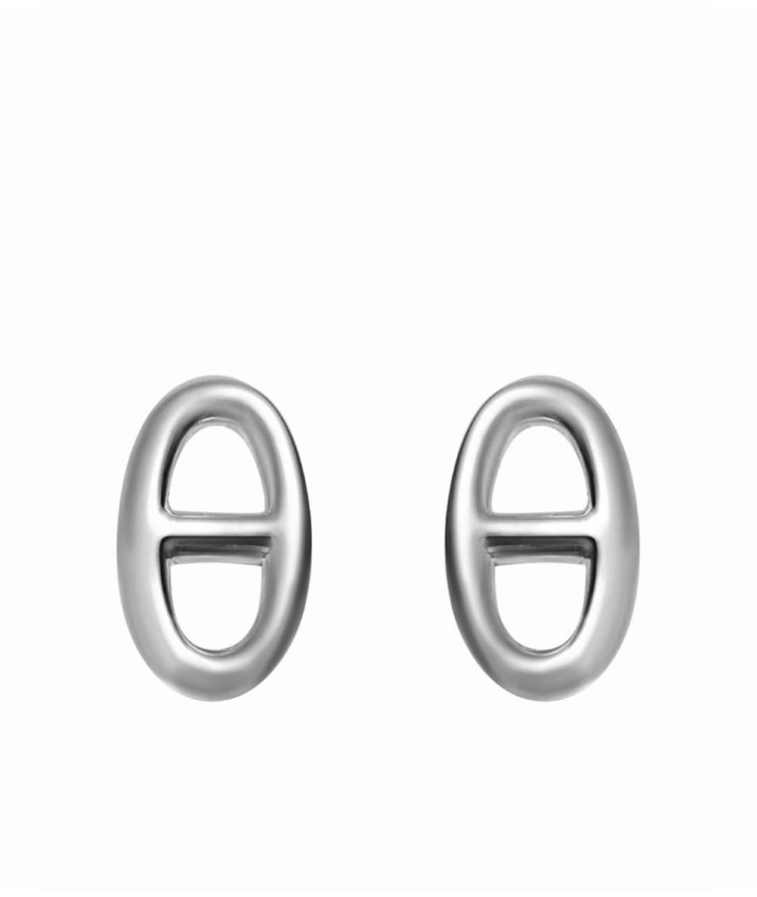 HERMES Белые серебряные серьги, фото 7