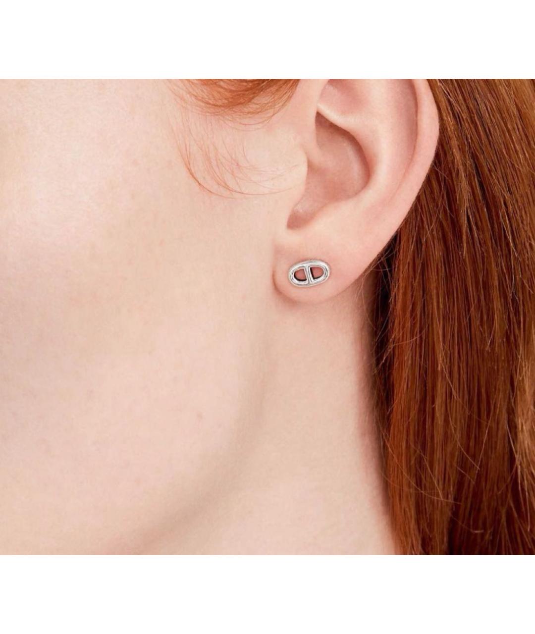 HERMES Белые серебряные серьги, фото 6