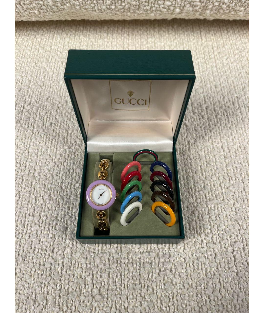 GUCCI Желтые позолоченные часы, фото 9