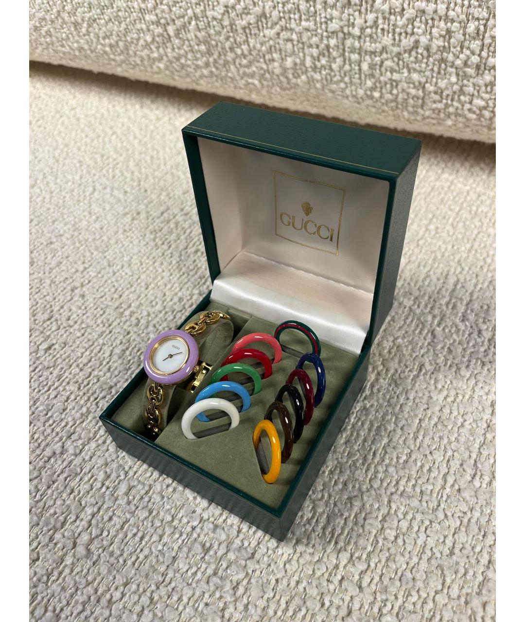 GUCCI Желтые позолоченные часы, фото 3