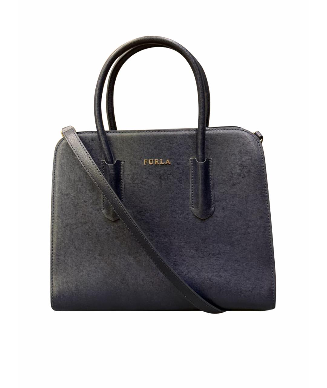 FURLA Темно-синяя кожаная сумка через плечо, фото 1