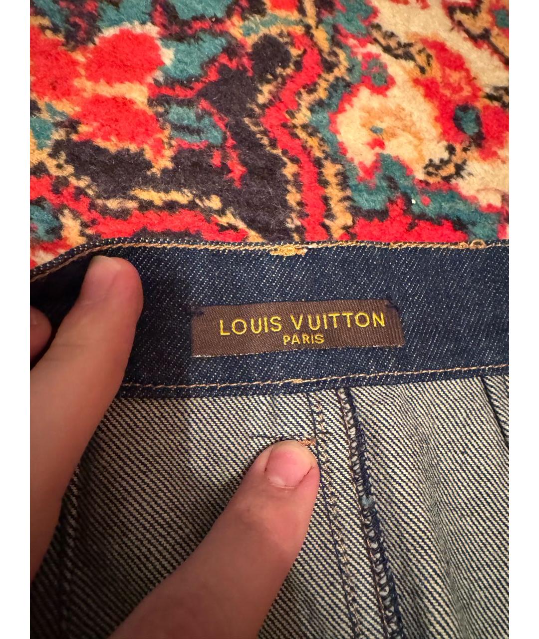 LOUIS VUITTON Синяя деним юбка мини, фото 3