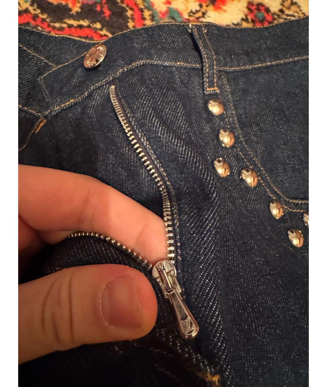 LOUIS VUITTON Синяя деним юбка мини, фото 4