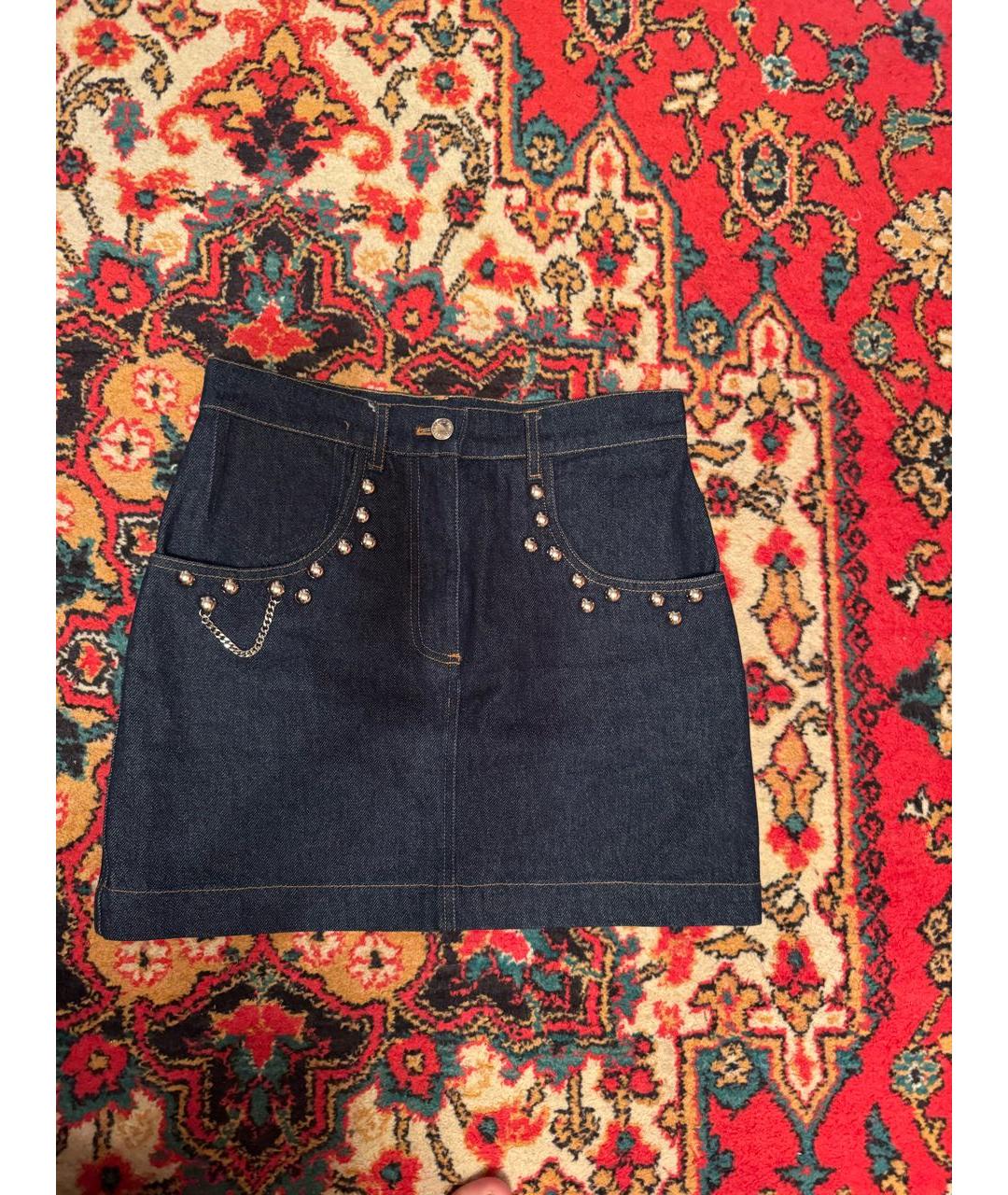 LOUIS VUITTON Синяя деним юбка мини, фото 5