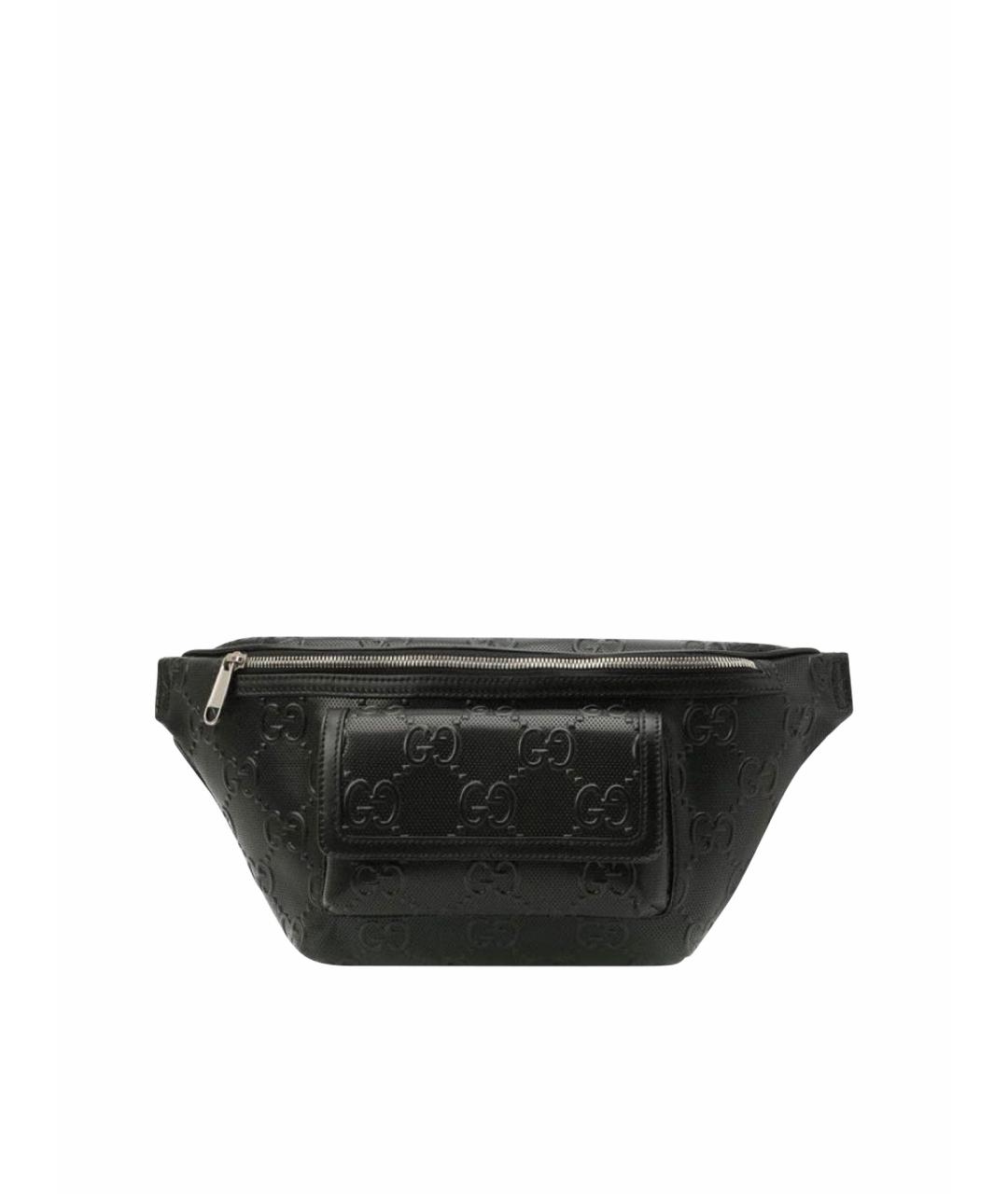 GUCCI Черная кожаная барсетка, фото 1