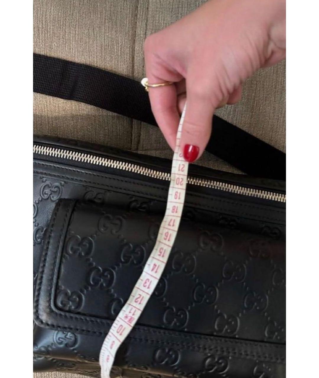 GUCCI Черная кожаная барсетка, фото 5