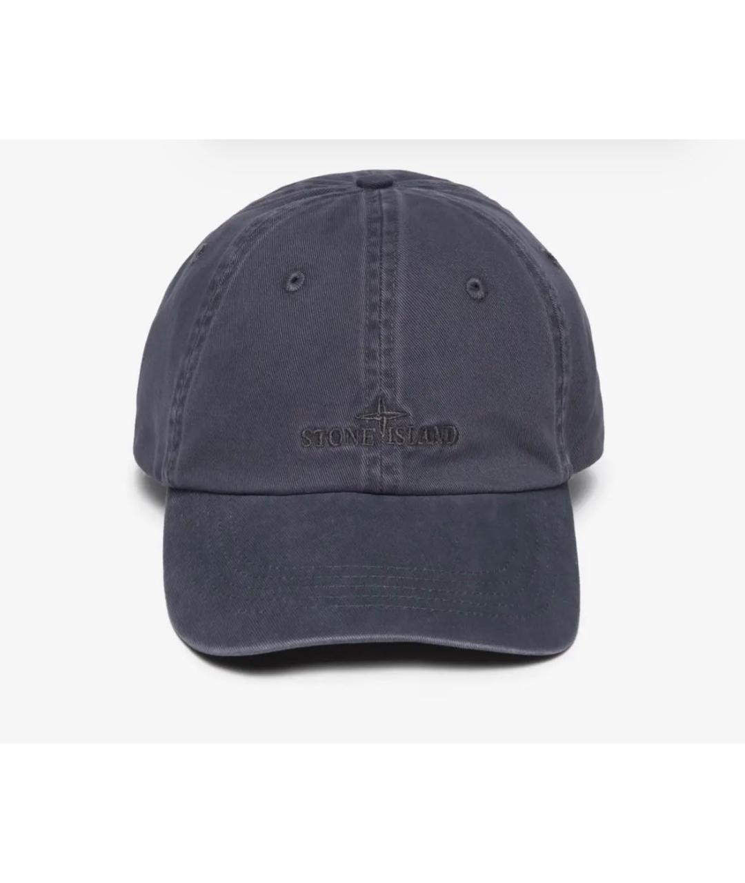STONE ISLAND Темно-синяя хлопковая кепка/бейсболка, фото 2