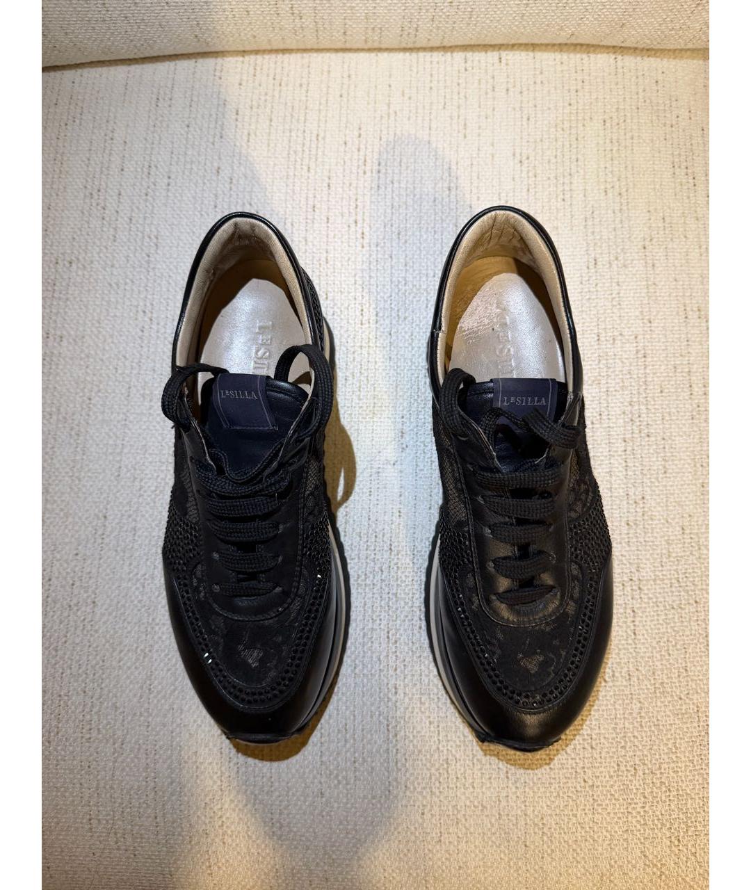 LE SILLA Черные кожаные кроссовки, фото 3