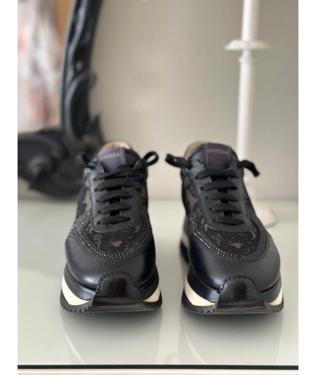 LE SILLA Черные кожаные кроссовки, фото 2