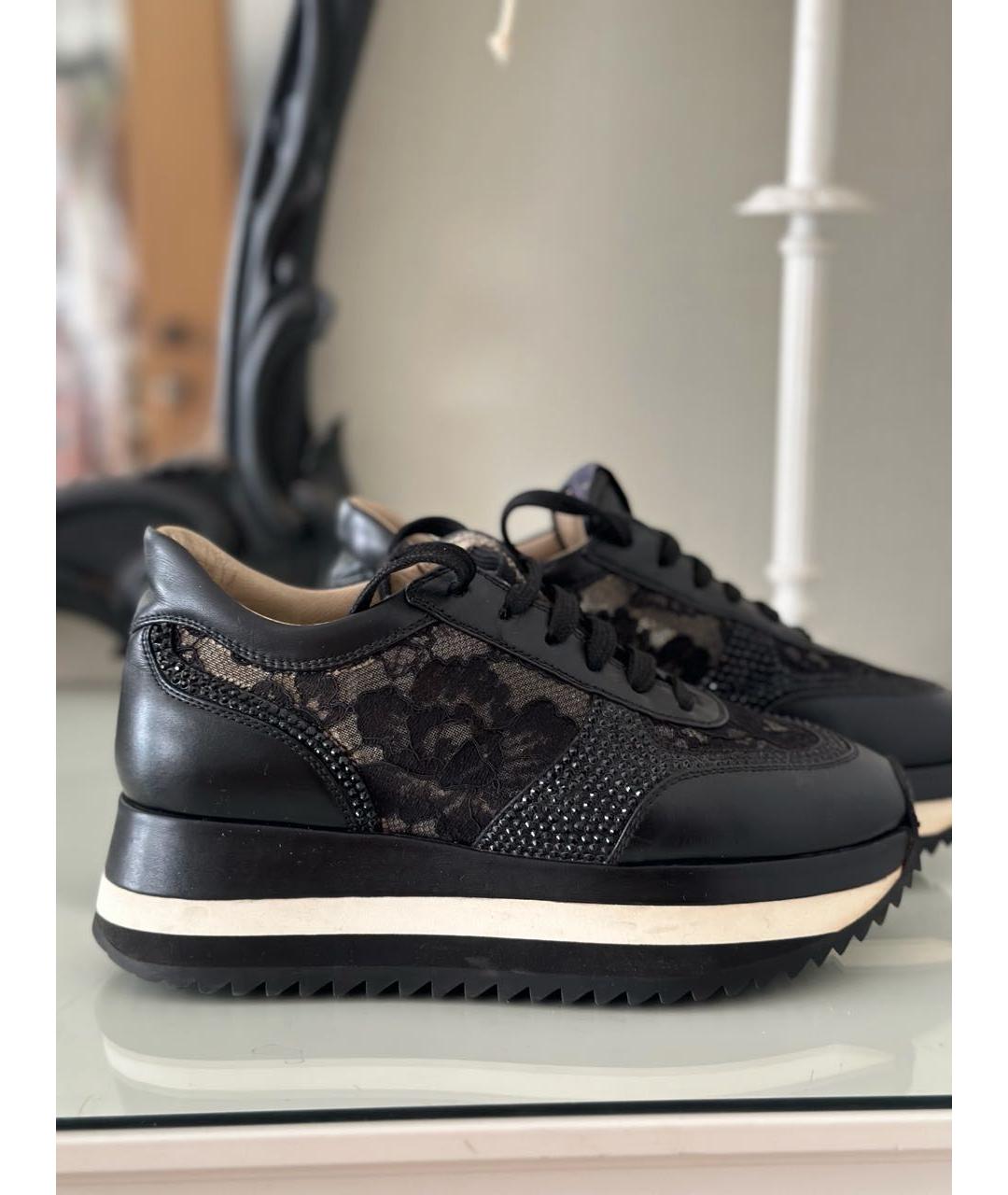 LE SILLA Черные кожаные кроссовки, фото 6