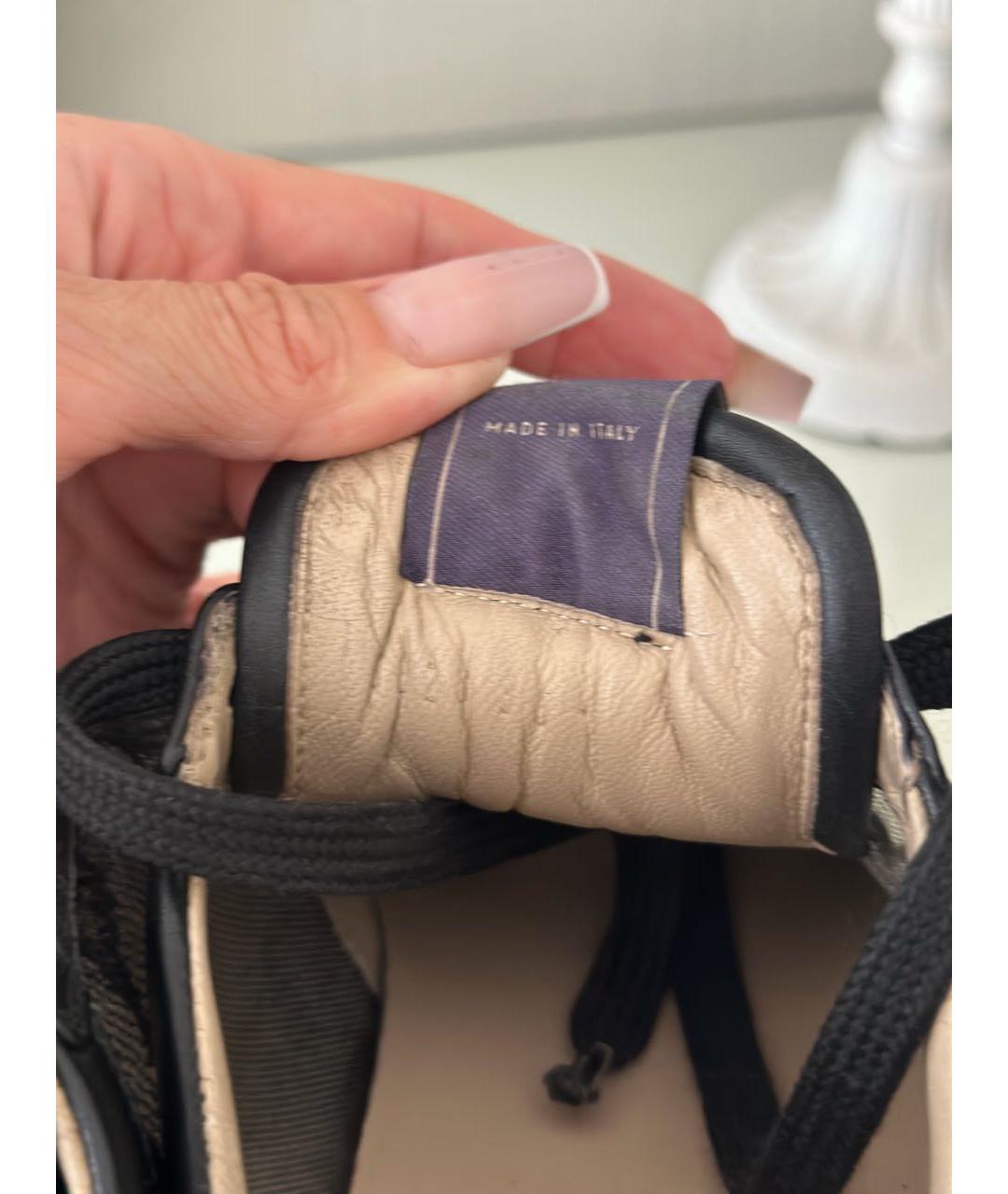 LE SILLA Черные кожаные кроссовки, фото 5