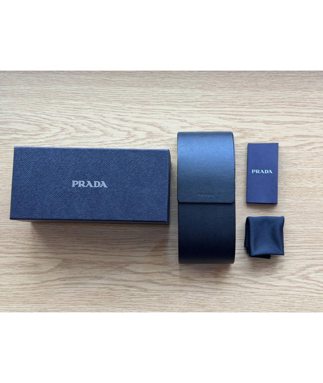 PRADA Черные пластиковые солнцезащитные очки, фото 4