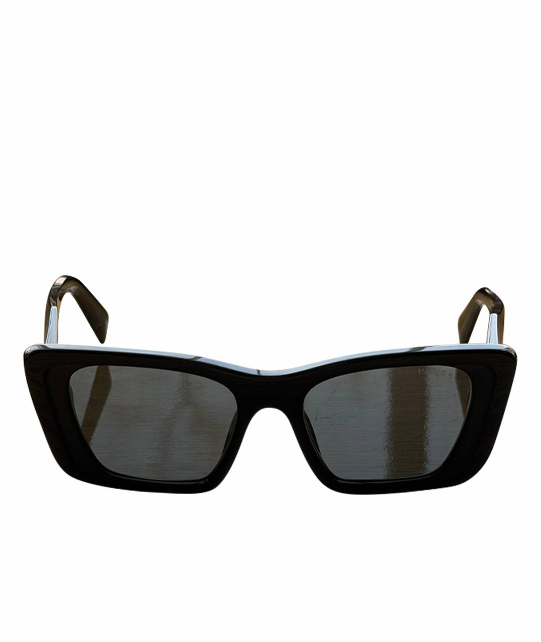 PRADA Черные пластиковые солнцезащитные очки, фото 1