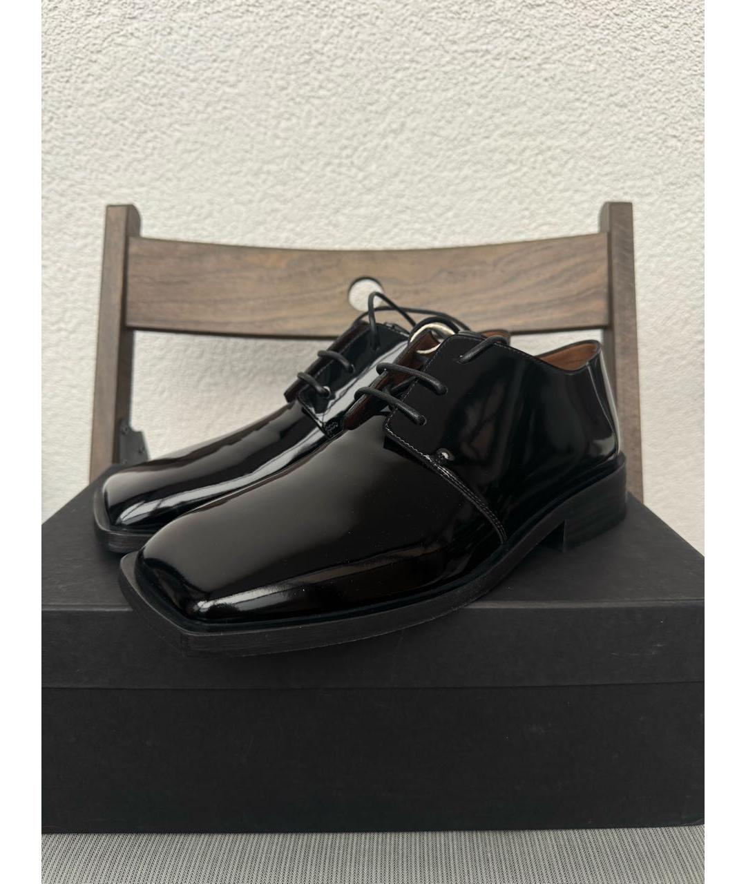 MARSELL Черные низкие ботинки из лакированной кожи, фото 6