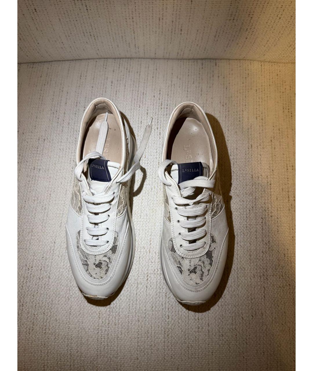 LE SILLA Белые кожаные кроссовки, фото 3
