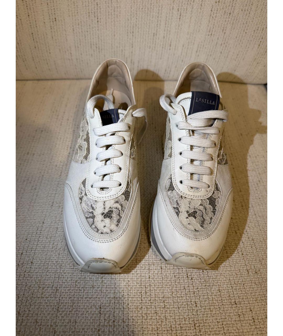LE SILLA Белые кожаные кроссовки, фото 2
