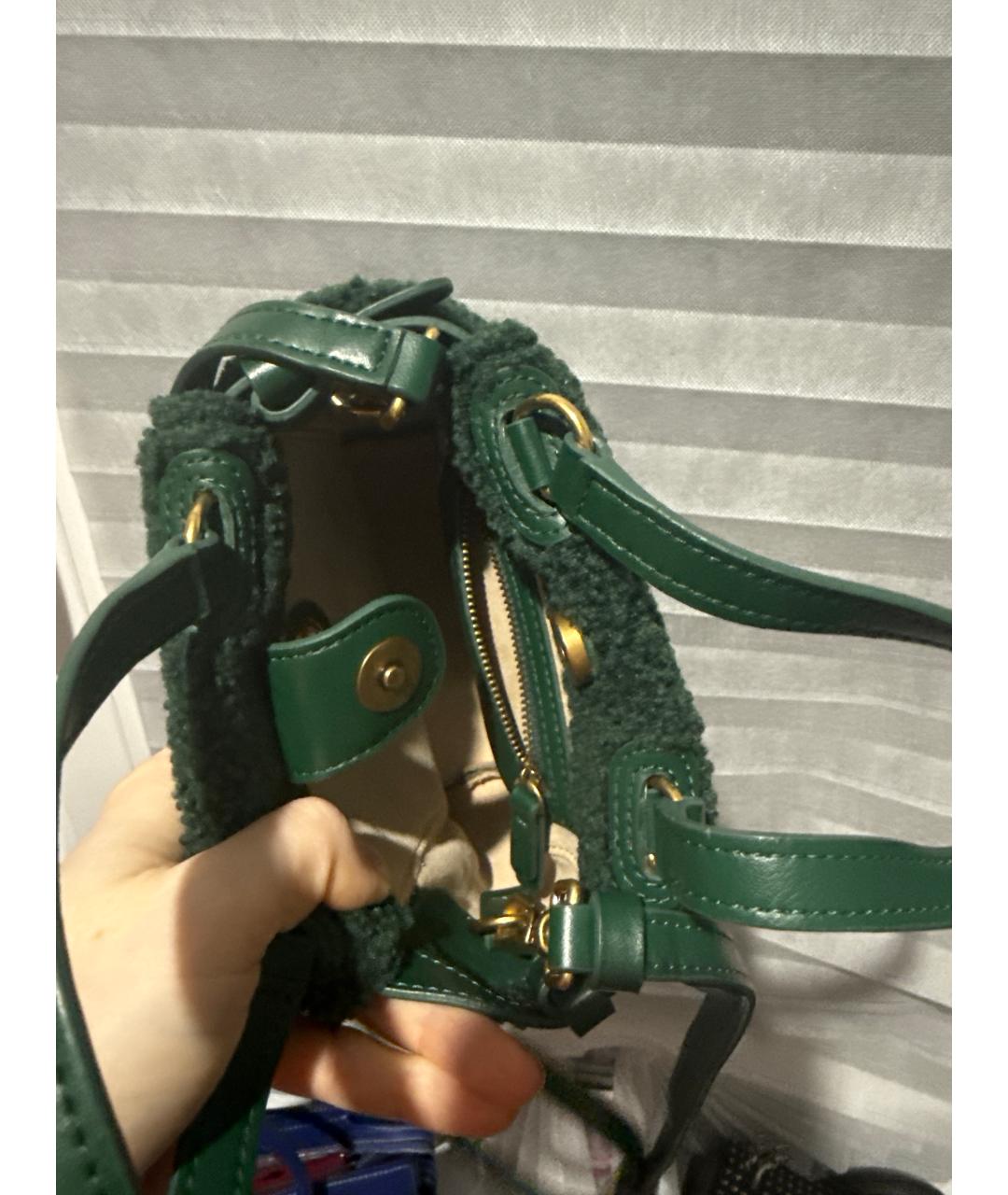 PINKO Зеленая тканевая сумка через плечо, фото 4