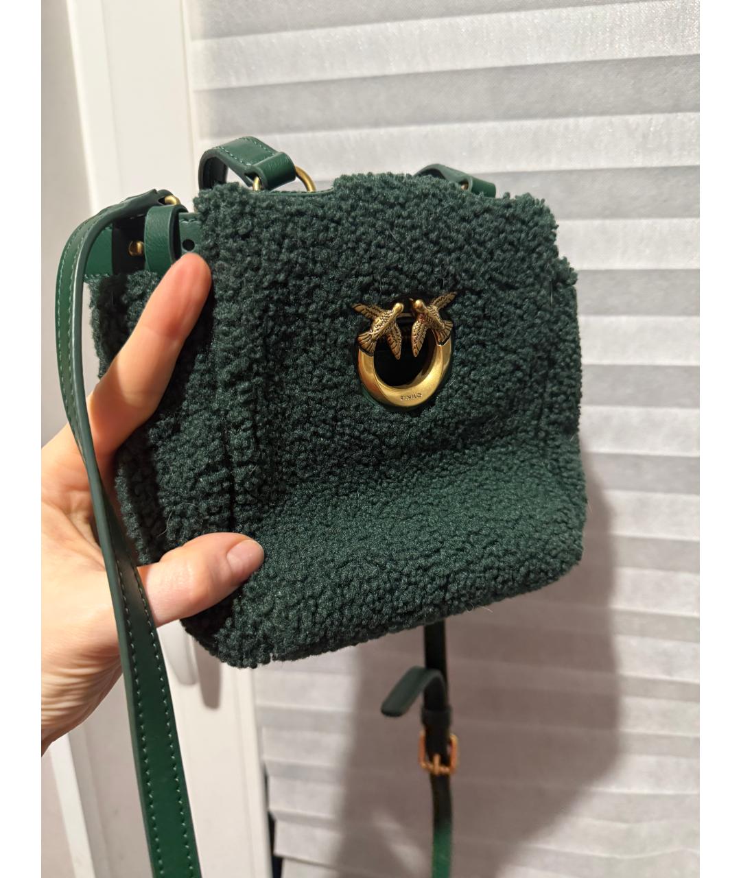 PINKO Зеленая тканевая сумка через плечо, фото 2