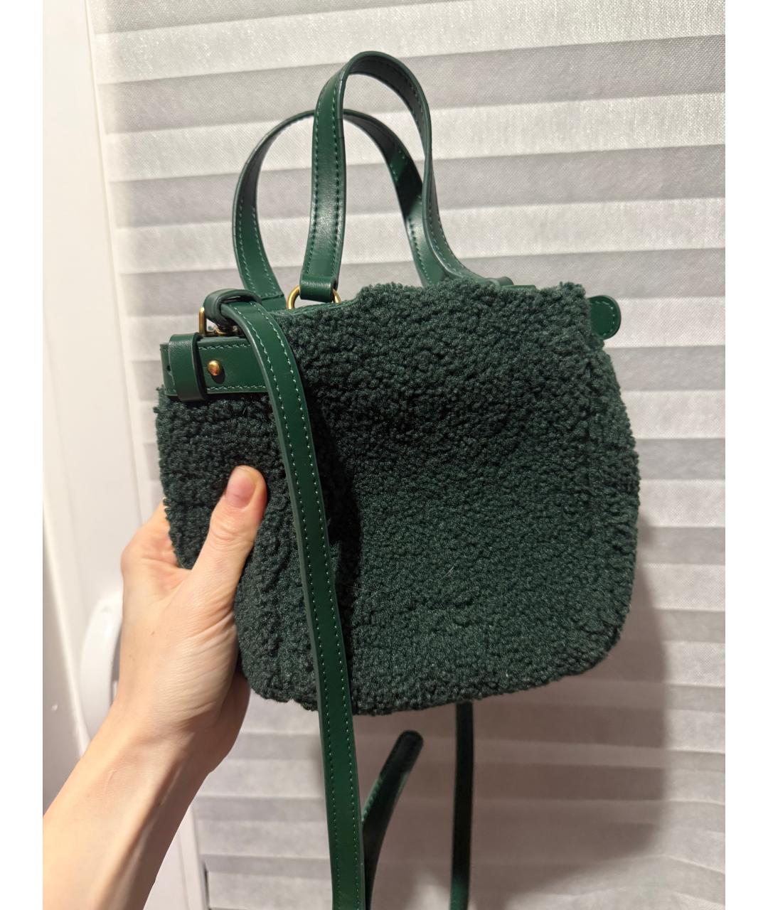 PINKO Зеленая тканевая сумка через плечо, фото 3