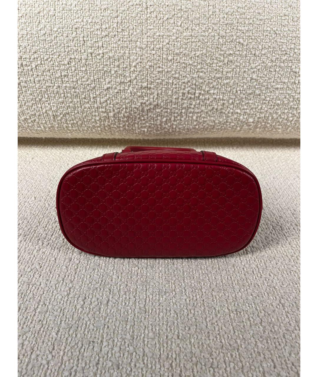 GUCCI Бордовая кожаная сумка с короткими ручками, фото 7