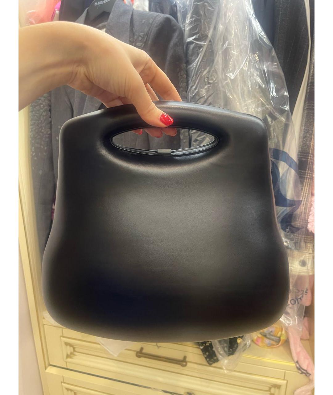 CHANEL Черная кожаная сумка с короткими ручками, фото 9