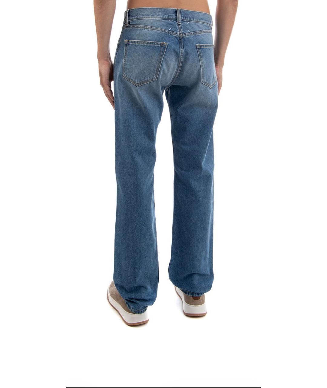 MAISON MARGIELA Синие хлопковые прямые джинсы, фото 2