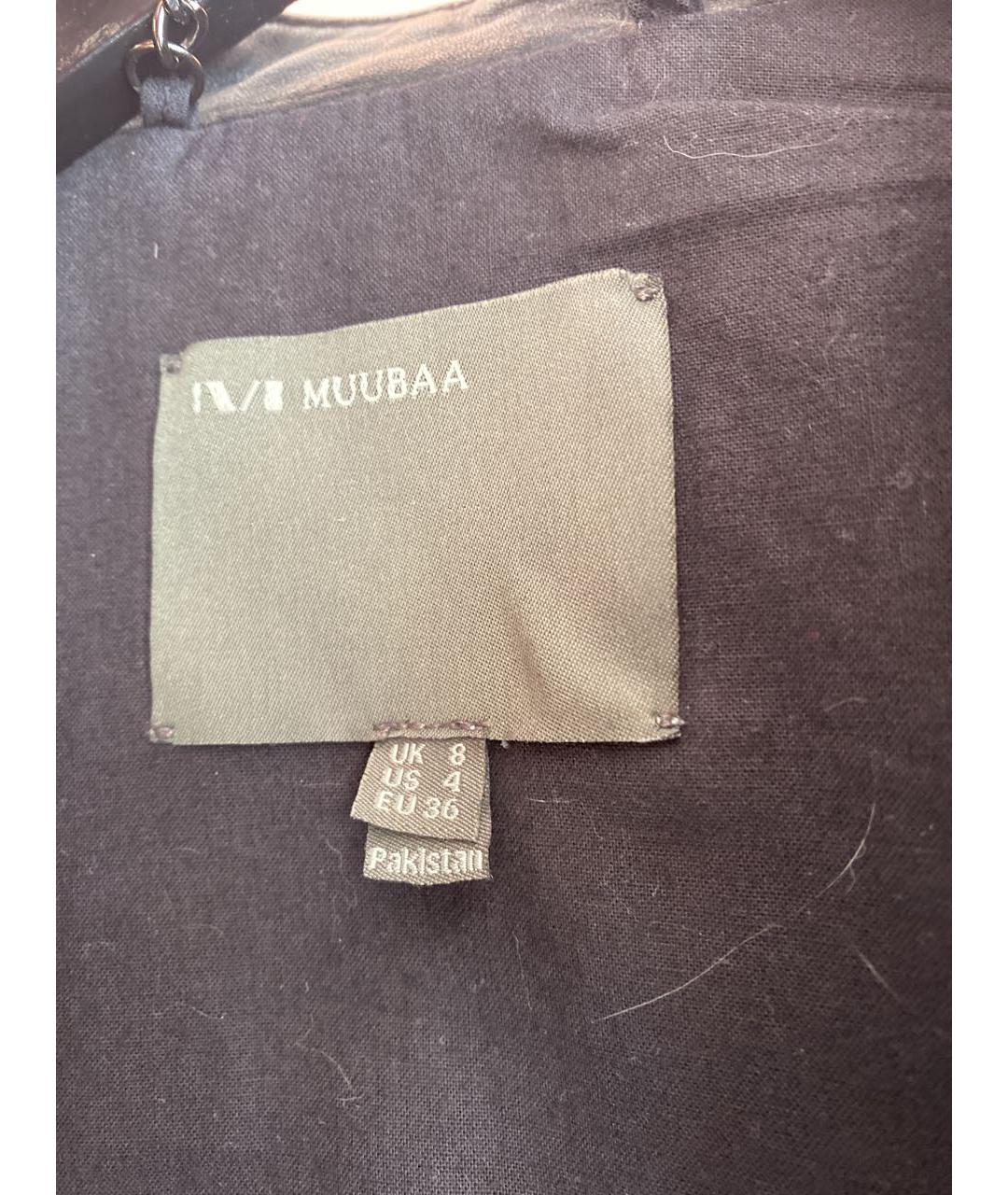 MUUBAA Черная кожаная куртка, фото 4