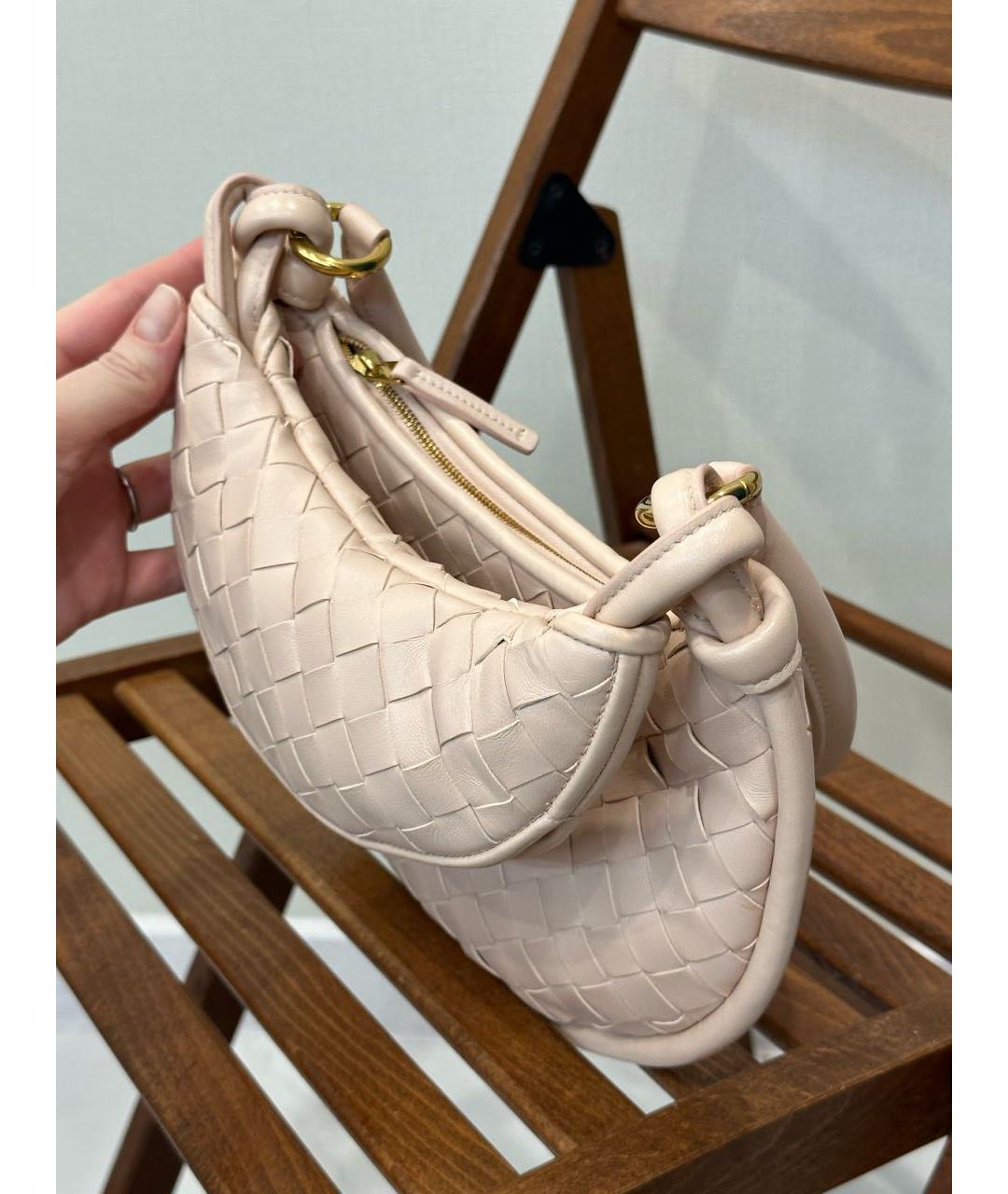 BOTTEGA VENETA Розовая кожаная сумка через плечо, фото 2