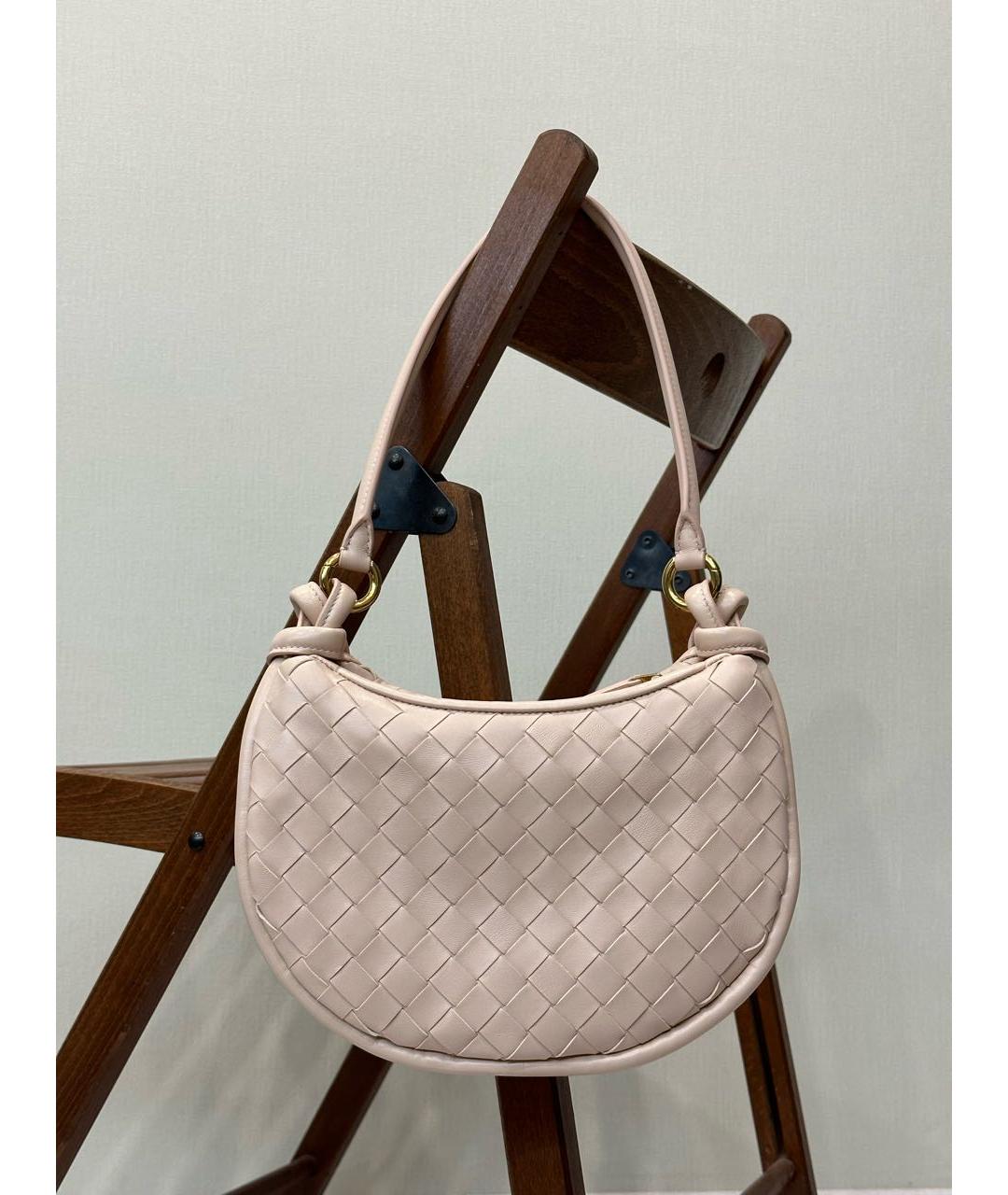 BOTTEGA VENETA Розовая кожаная сумка через плечо, фото 6