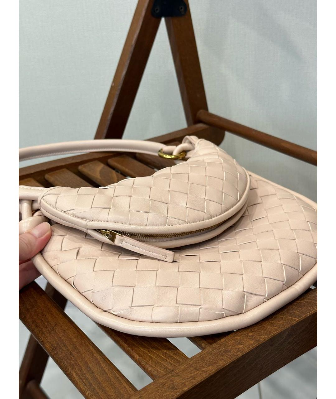 BOTTEGA VENETA Розовая кожаная сумка через плечо, фото 3