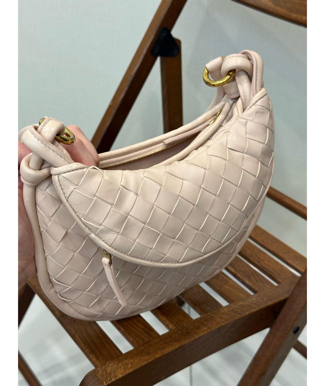 BOTTEGA VENETA Розовая кожаная сумка через плечо, фото 5