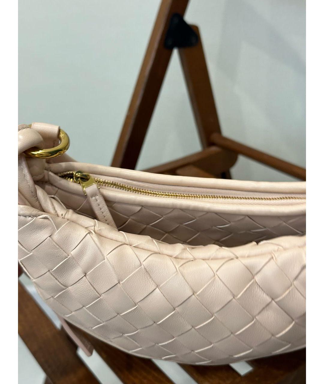 BOTTEGA VENETA Розовая кожаная сумка через плечо, фото 4