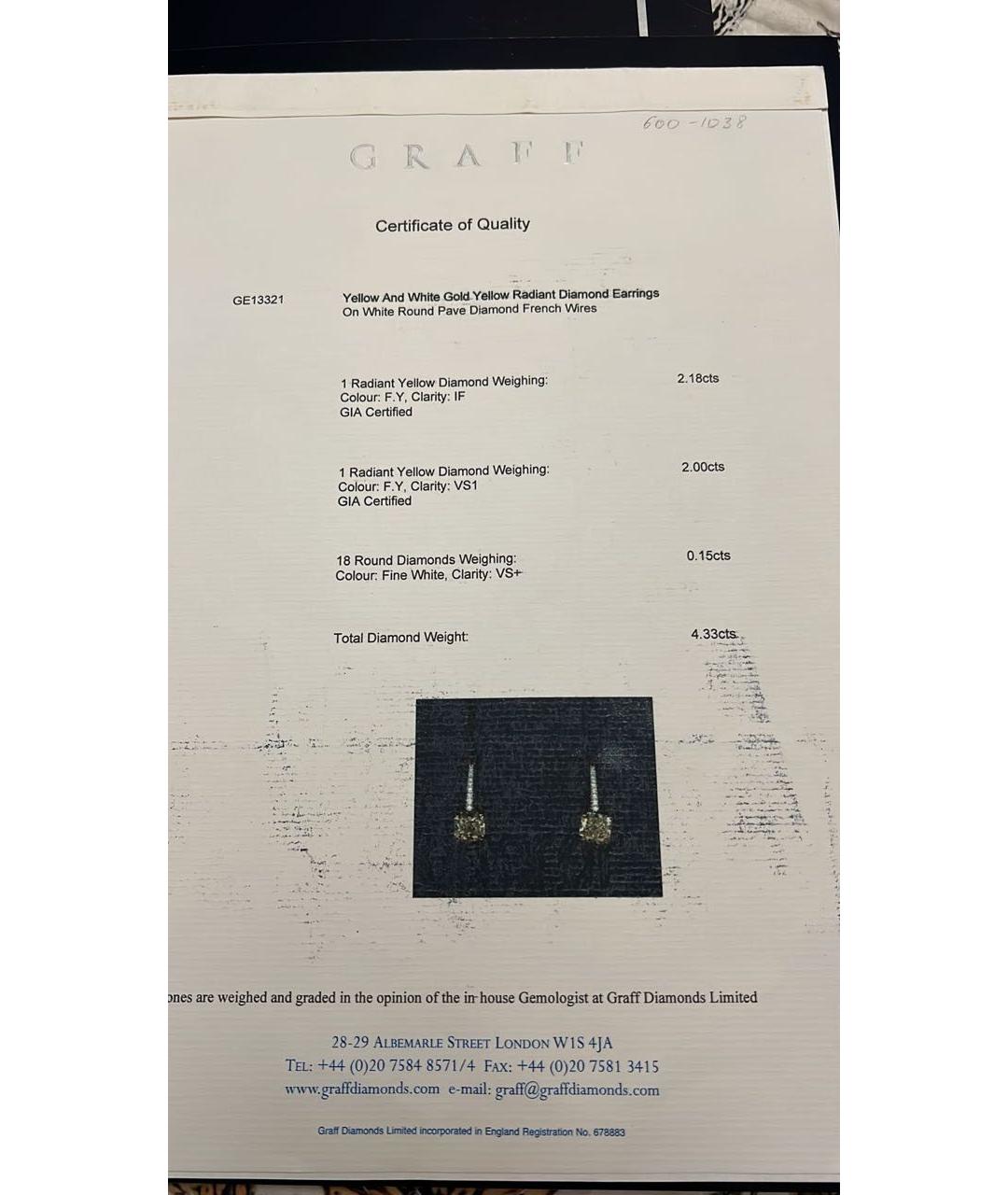 GRAFF Белые серьги из белого золота, фото 4