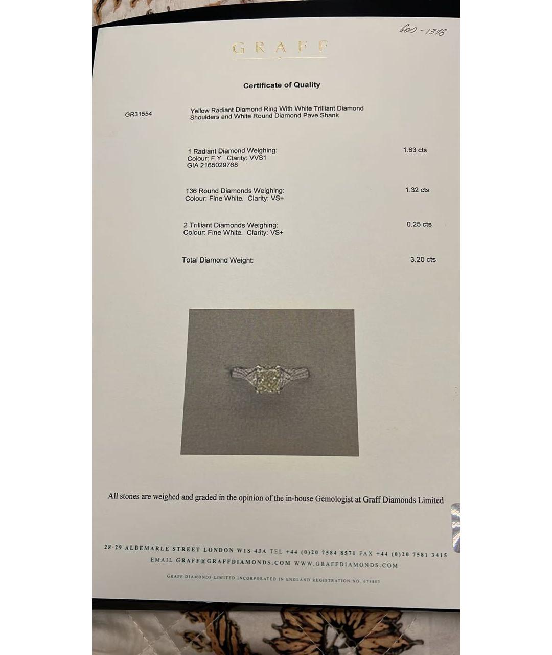 GRAFF Белое кольцо из белого золота, фото 3