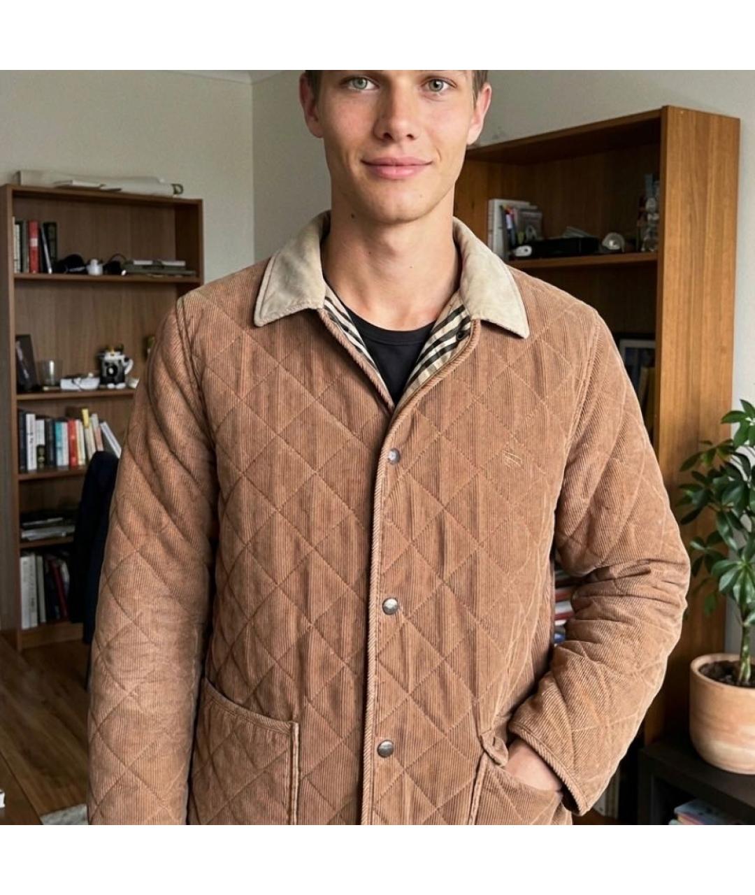 BURBERRY Горчичная хлопковая куртка, фото 5