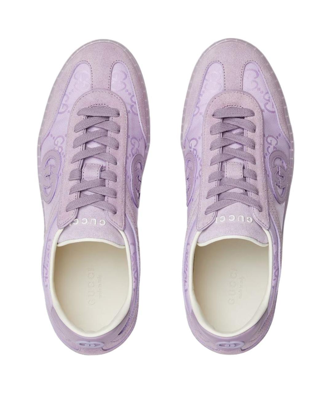 GUCCI Фиолетовые замшевые кеды, фото 4