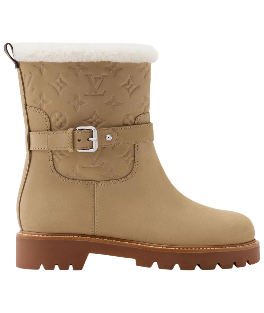 LOUIS VUITTON Коричневые замшевые ботинки, фото 1