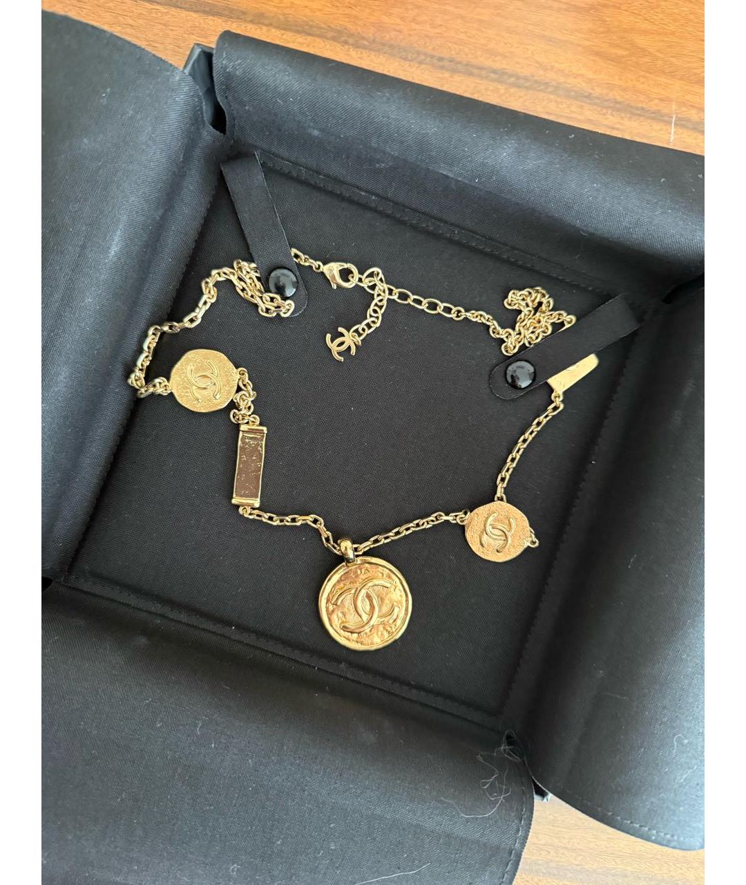 CHANEL Золотое металлическое колье, фото 4
