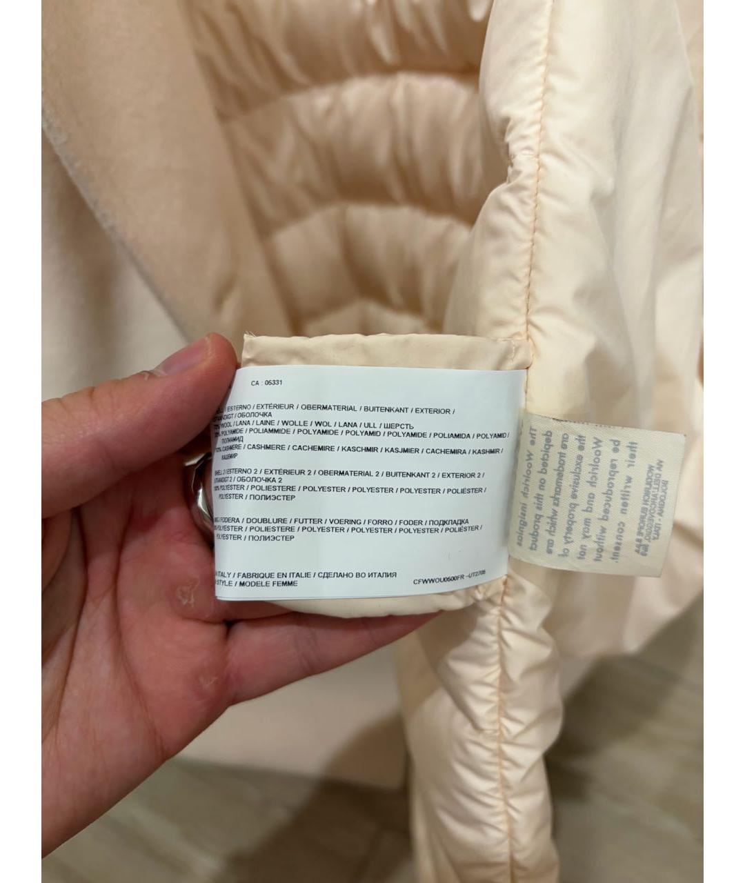 WOOLRICH Бежевое кашемировое пальто, фото 5