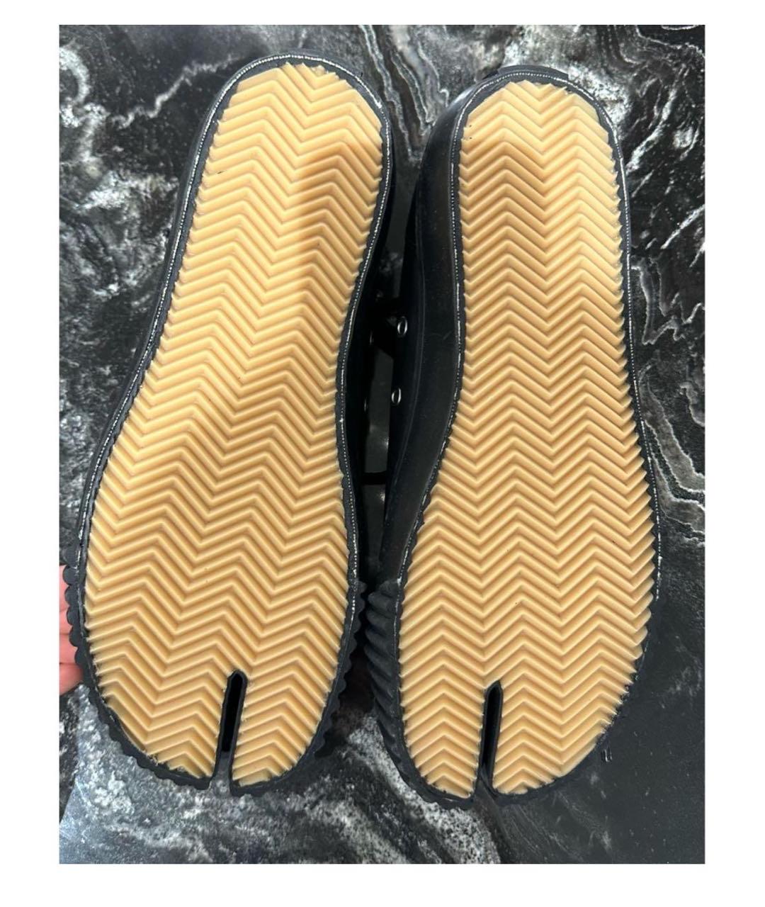 MAISON MARGIELA Черные кожаные кеды, фото 6