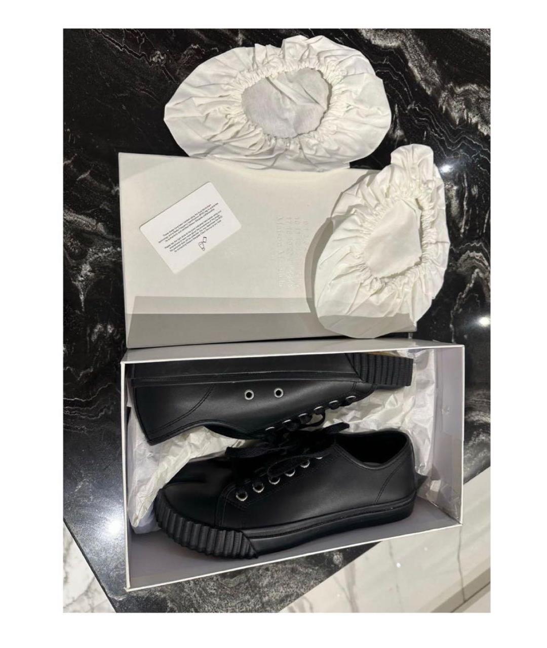 MAISON MARGIELA Черные кожаные кеды, фото 5