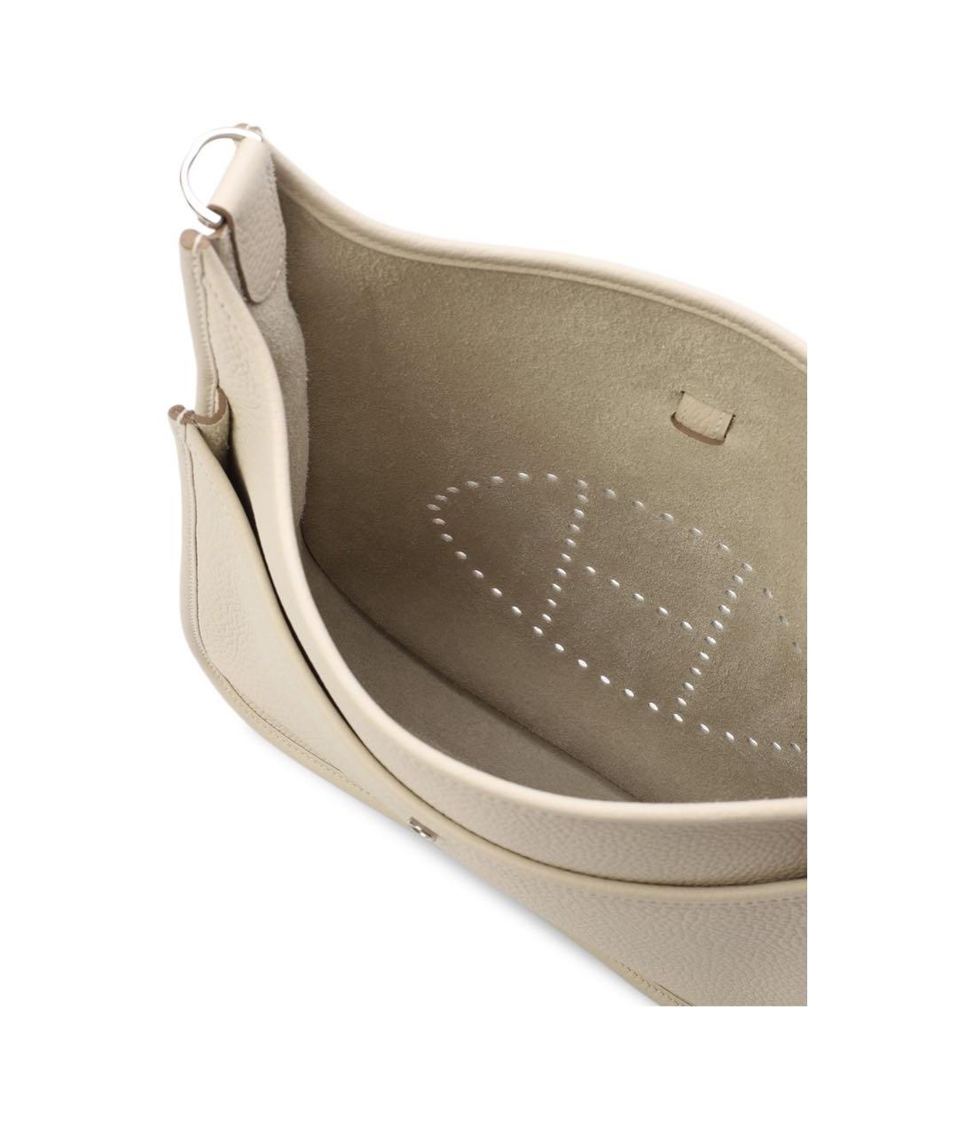 HERMES Бежевая кожаная сумка через плечо, фото 4