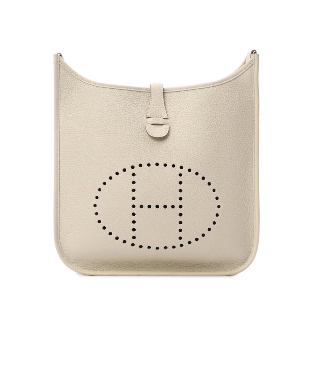 HERMES Бежевая кожаная сумка через плечо, фото 5