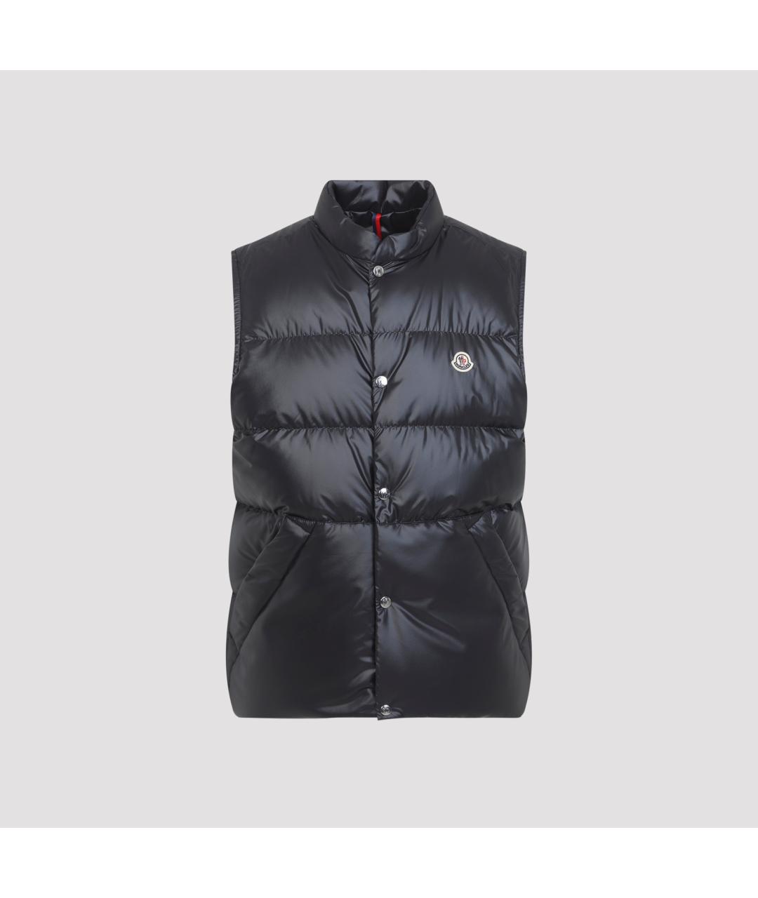 MONCLER Черный полиэстеровый жилет, фото 2