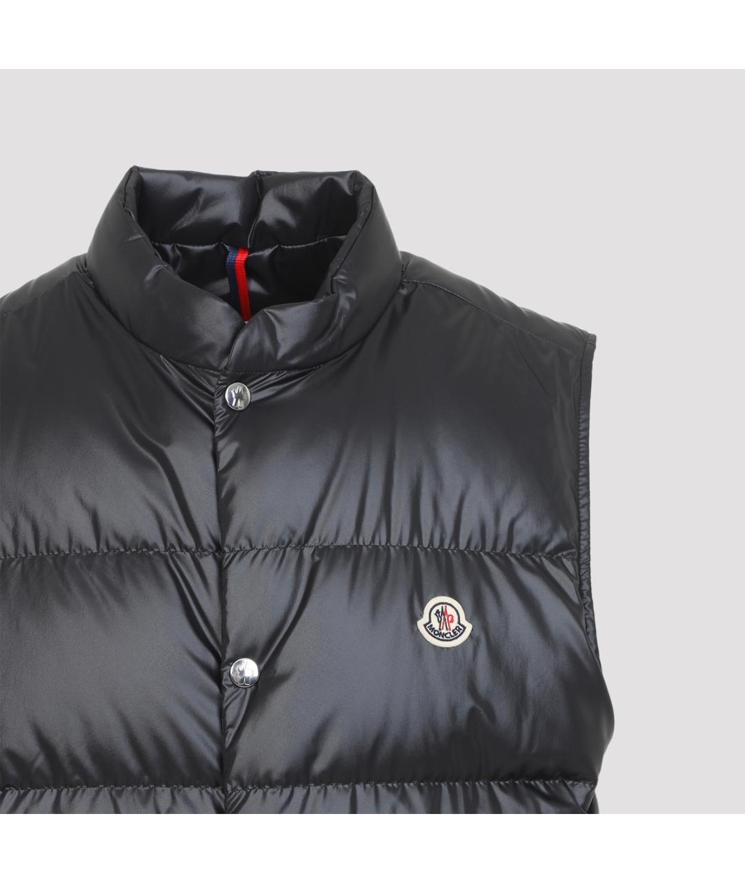 MONCLER Черный полиэстеровый жилет, фото 4