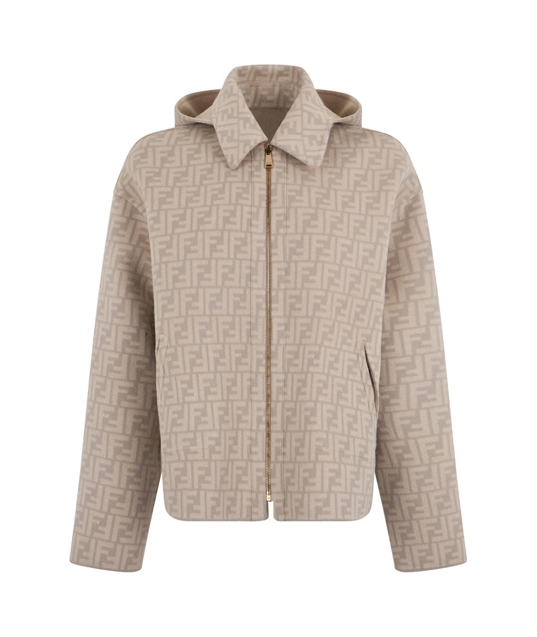 FENDI Бежевое шерстяное пальто, фото 3