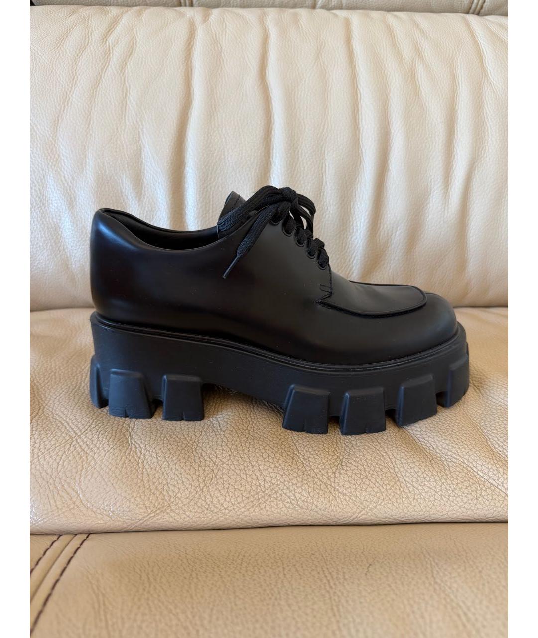 PRADA Черные кожаные брогги и оксфорды, фото 9