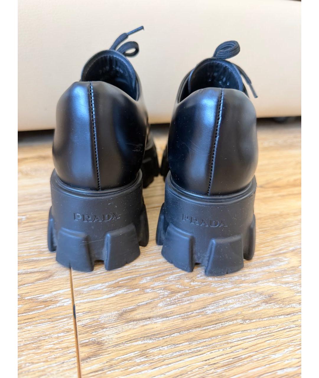 PRADA Черные кожаные брогги и оксфорды, фото 4